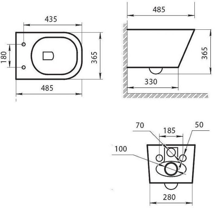 Унитаз Art&Max Ovale AM011CHR-MB/SC подвесной Черный матовый с сиденьем Микролифт