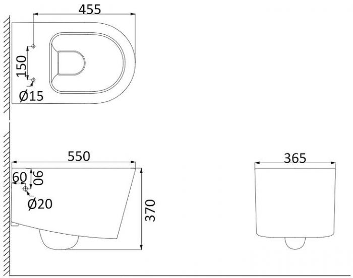 Унитаз Creo Ceramique Rennes RE1100R+RE1001T/AR1001T подвесной цвет Белый с сиденьем Микролифт