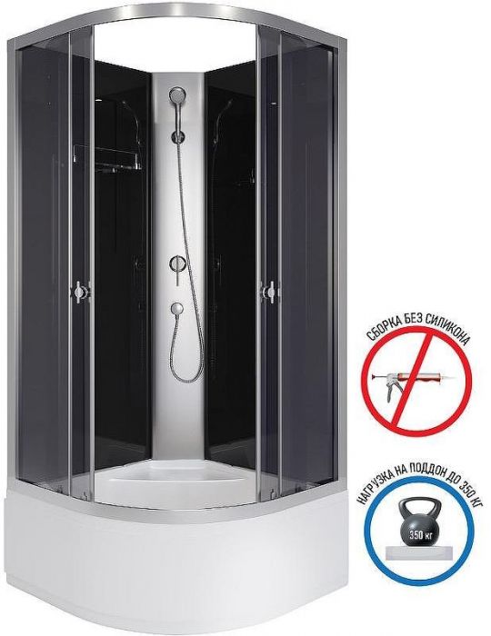 Душевая кабина Niagara Eco 80x80 E80/40/TN/BK без гидромассажа