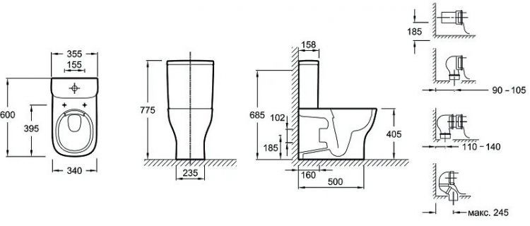 Унитаз компакт Jacob Delafon Struktura UJI102-00 без бачка и сиденья