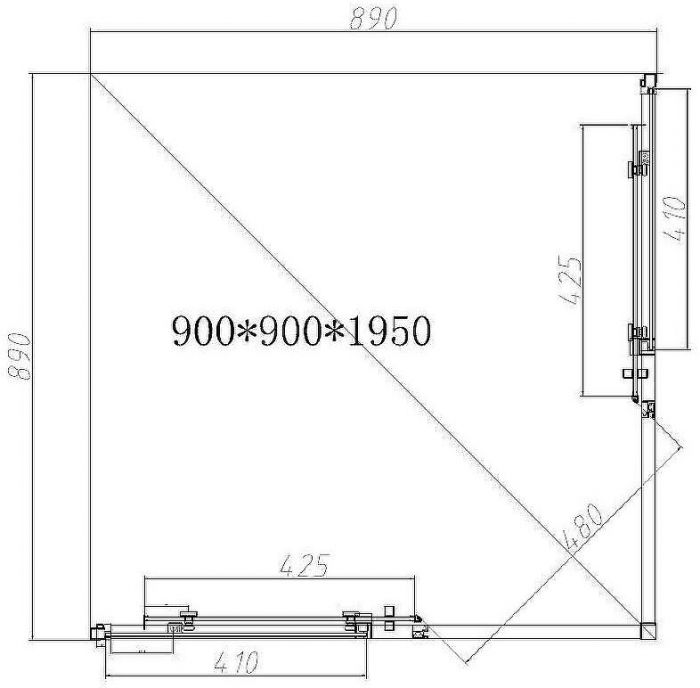 Душевой уголок Vincea Slim-N 90x90 VSS-4SN900CLGM профиль Вороненая сталь стекло прозрачное
