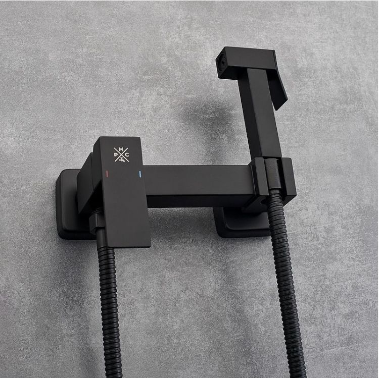 Гигиенический душ со смесителем Ростовская Мануфактура Сантехники SUS129BL-6-2 Черный матовый