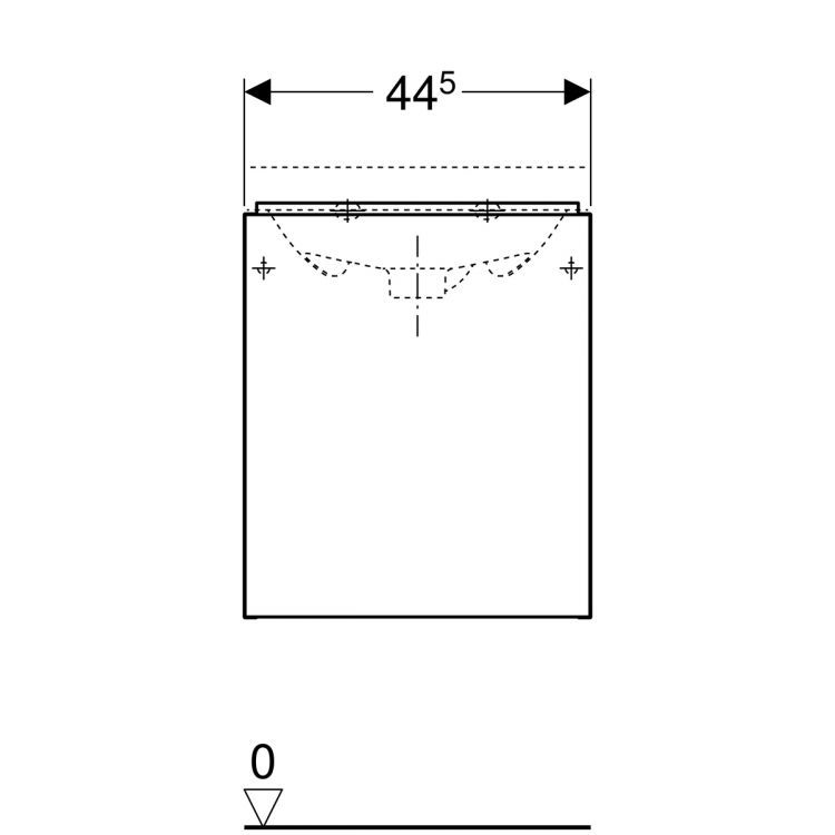 Тумба под раковину Geberit Acanto, 45x38, лавовый [500.608.JK.2]
