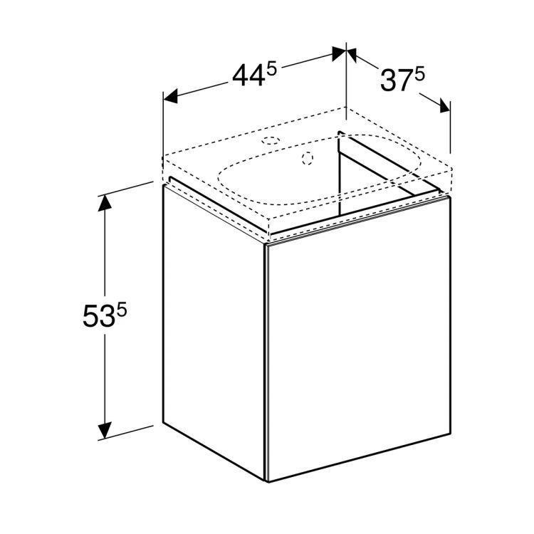 Тумба под раковину Geberit Acanto, 45x38, лавовый [500.608.JK.2]