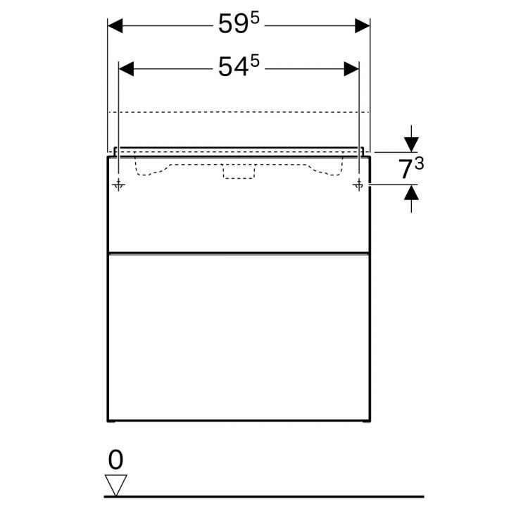 Тумба под раковину Geberit iCon, 60x48, белый глянец [840360000]