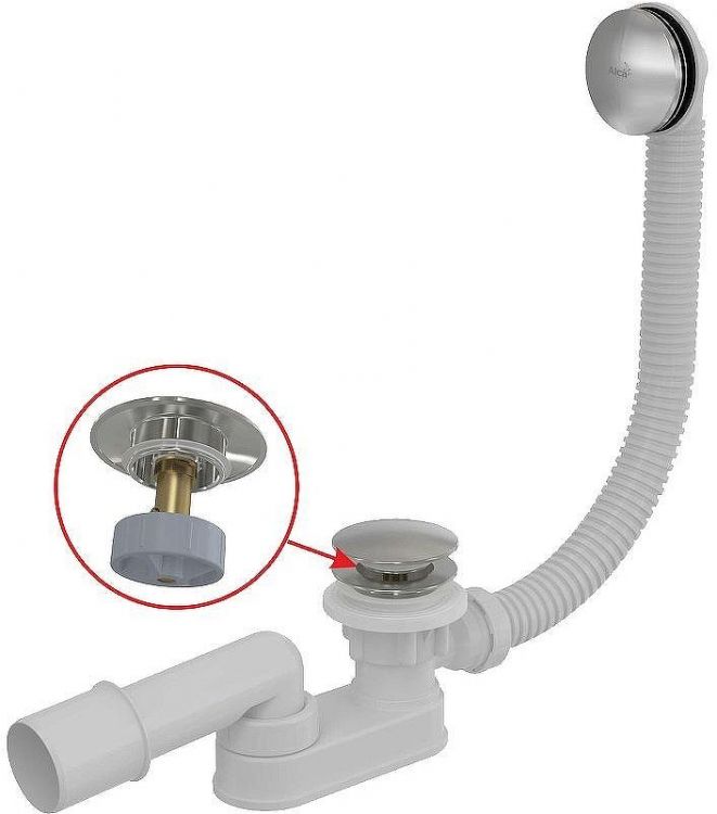 Слив-перелив Alcaplast A507CKM-80 click-clack Хром