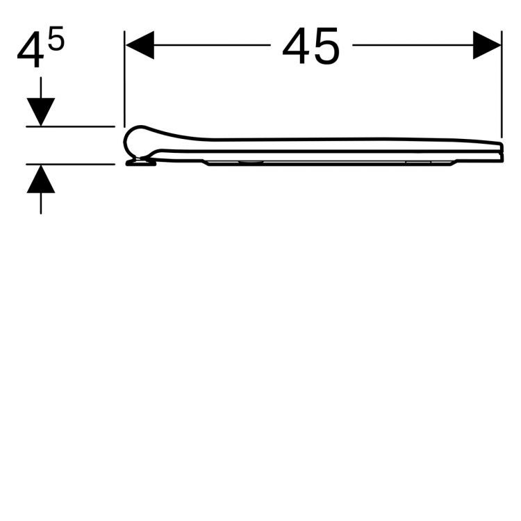 Сиденье для унитаза Geberit Smyle Square антибактериальное, SoftClose, высота 45 мм [500.240.01.1]