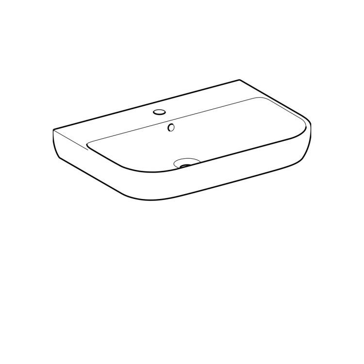 Раковина Geberit Smyle 70х48 см, с отв. под смеситель, с отв. перелива [500.248.01.1]