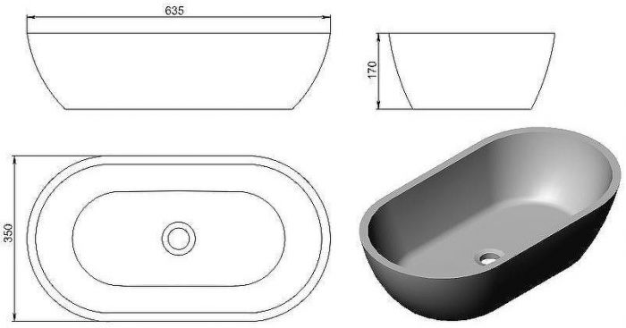 Раковина-чаша Holbi Mercury 64 1.02.009.11.1 Белая матовая