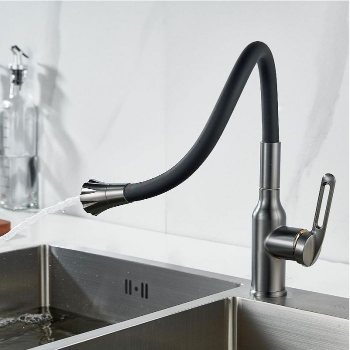 Смеситель для кухни Raffine F303T-3 цвет Оружейная сталь Черный