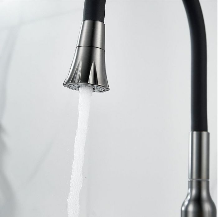 Смеситель для кухни Raffine F303T-3 цвет Оружейная сталь Черный