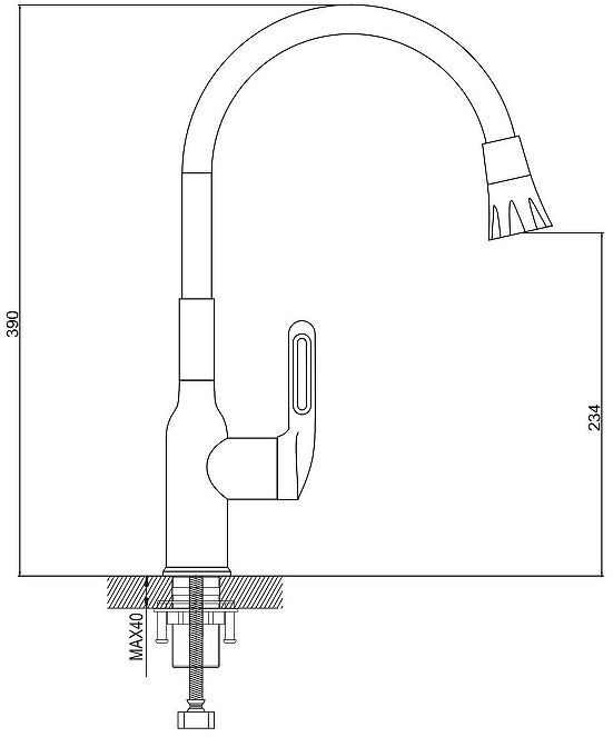 Смеситель для кухни Raffine F303T-3 цвет Оружейная сталь Черный