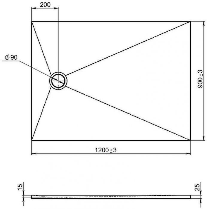 Душевой поддон из искусственного камня Jacob Delafon Tolbiac 120x90 E6D332RU-NGM Черный матовый
