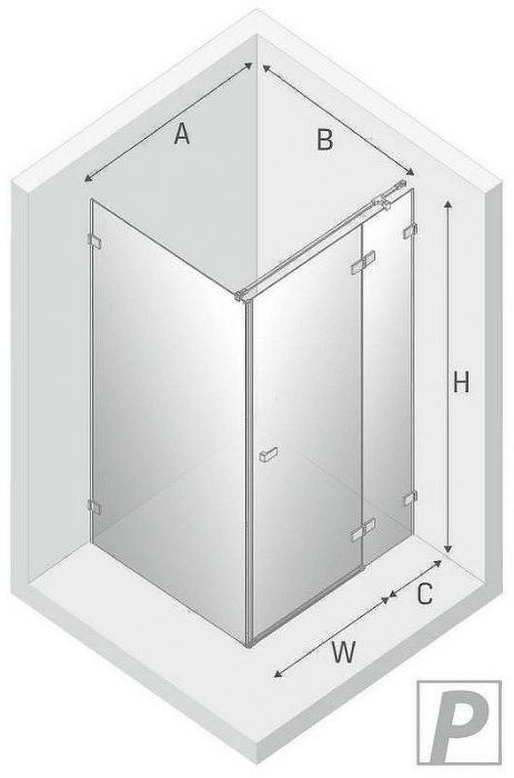 Душевой уголок New Trendy Avexa Black 100x110 R EXK-1593 профиль Черный стекло прозрачное