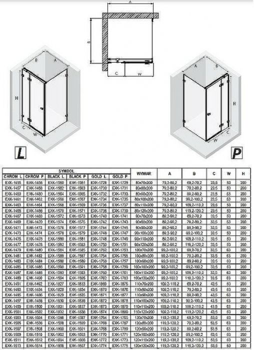 Душевой уголок New Trendy Avexa Black 100x110 R EXK-1593 профиль Черный стекло прозрачное