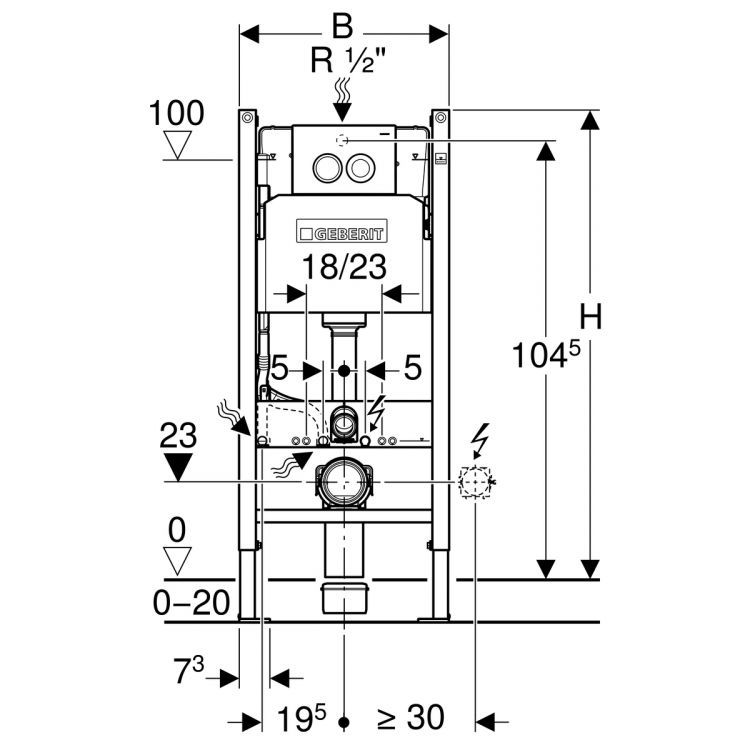 Комплект унитаза Geberit Renova 500.124.TC.R Комплект унитаза Geberit Renova 500.124.TC.R