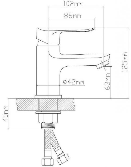 Смеситель для раковины Boou B8274-1J цвет Хром