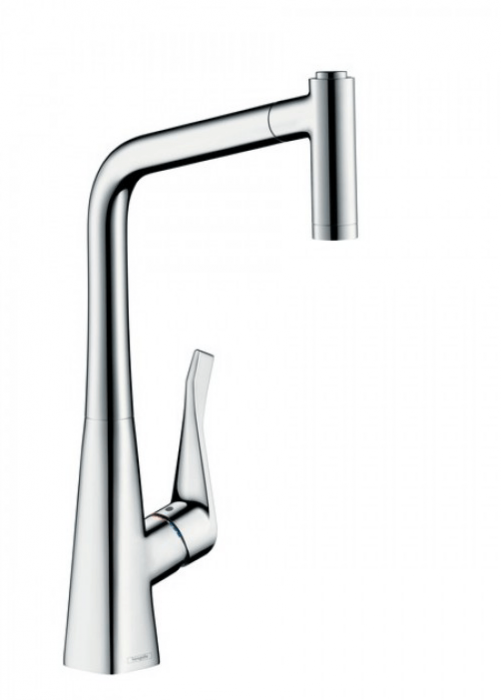 Hansgrohe Metris Смеситель  для кухни на 1 отв, поворотный и выдвижной излив 2jet, цвет: хром
