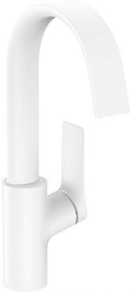 Hansgrohe Vivenis Смеситель для раковины, на 1 отв., с поворотным изливом, с донным клапаном, цвет: белый матовый