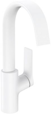 Hansgrohe Vivenis Смеситель для раковины, на 1 отв., с поворотным изливом, с донным клапаном, цвет: белый матовый