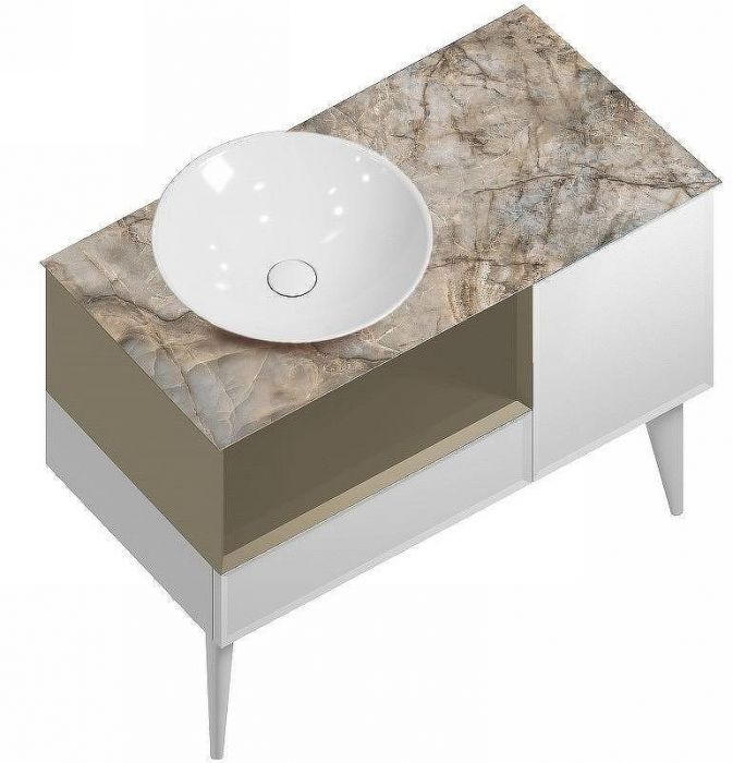 Тумба под раковину Kerama Marazzi Cono 97 L CO.97\LIM Белая матовая Лимо матовая