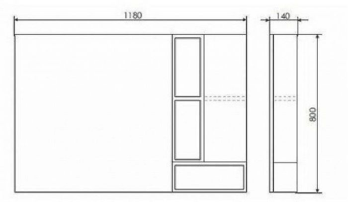 Зеркало со шкафом Comforty Турин 120 00004137136 Дуб бежевый