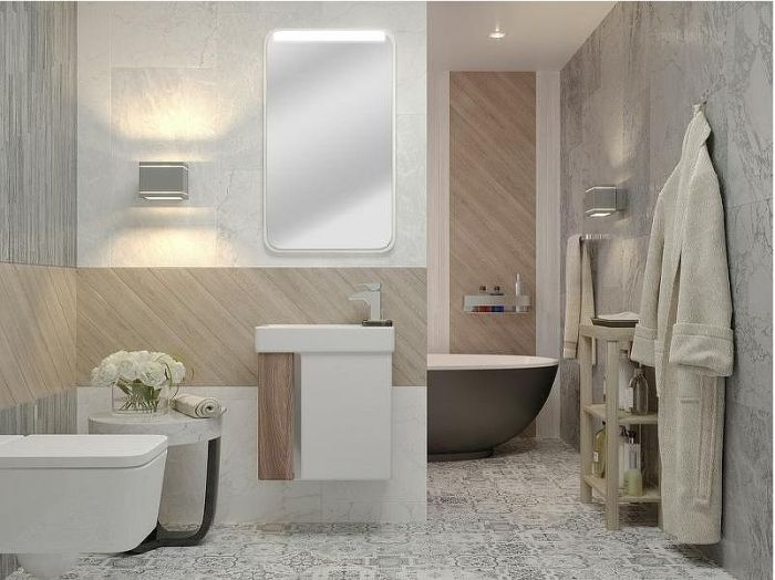 Тумба под раковину Aquaton Вита 45 1A221401VTD70 подвесная Белая Ясень шимо