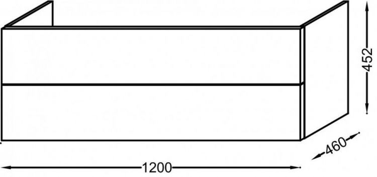 Тумба под раковину Jacob Delafon Vox 120 см EB2071-R2-G1G прямоугольные ручки, пепельный