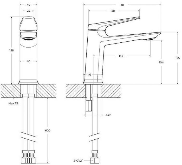 Смеситель для раковины Cezares Liner LINER-LS-GM-W0 Оружейная сталь