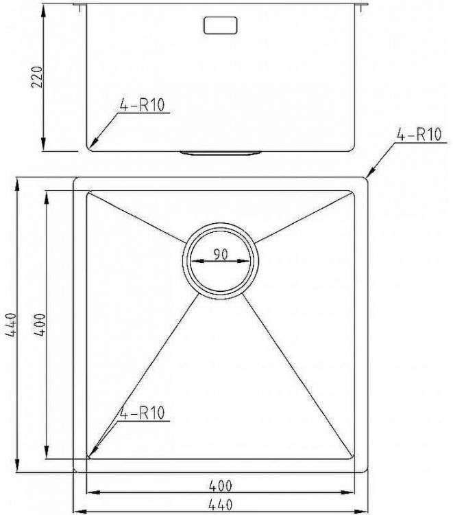 Кухонная мойка Milacio Denia 44 MC.77438 Золото