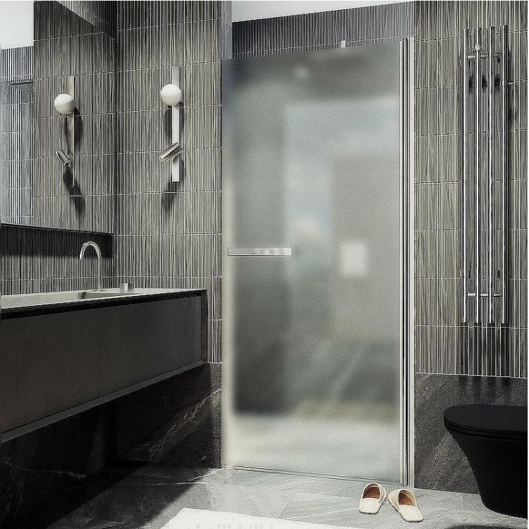 Душевая дверь Maybah Glass MGD-458-5 800x1980 на монопетле Хром матовый стекло сатиновое