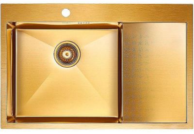 Кухонная мойка Paulmark Kroner 78F L PM217851-BGL Брашированное золото