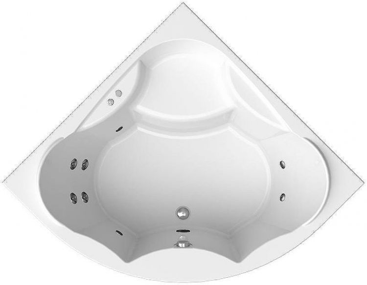 Акриловая ванна Radomir Vannesa Сандра 149х149 2-75-2-0-0-221 с гидромассажем Классик Хром