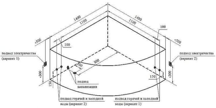 Акриловая ванна Radomir Vannesa Сандра 149х149 2-75-2-0-0-221 с гидромассажем Классик Хром