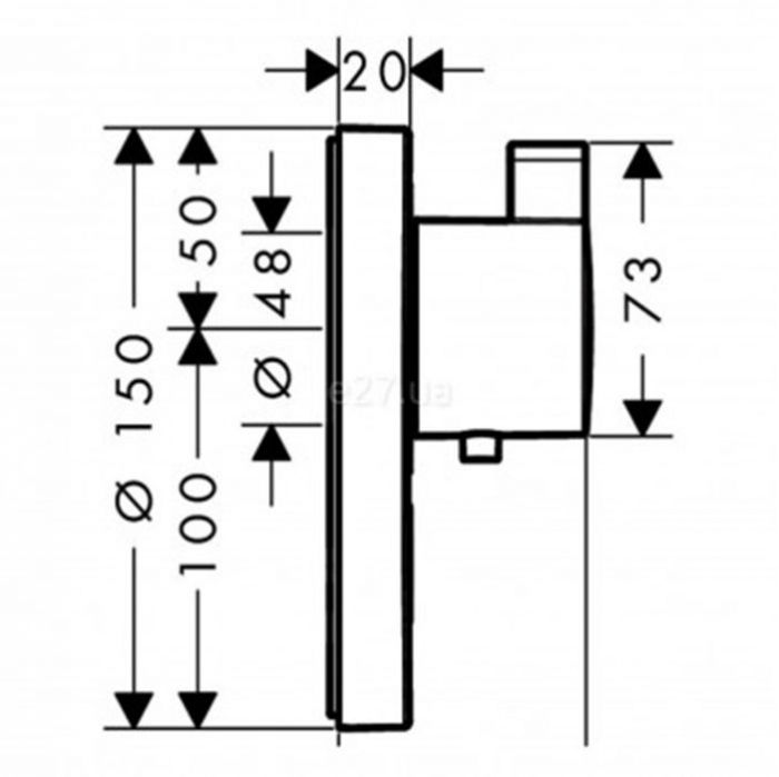 Hansgrohe ShowerSelect S Highflow Термостат для душа, внешняя часть, цвет: хром