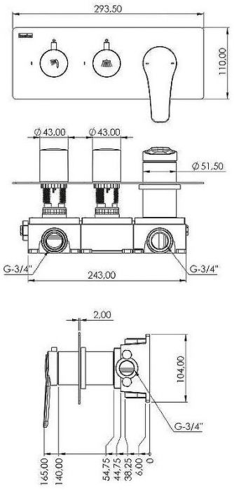 Душевая система Teska Euro X EX3760 Хром