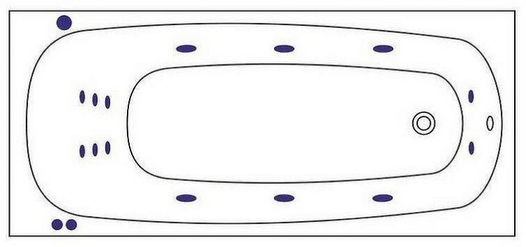 Акриловая ванна Whitecross Layla 180x80 0102.180080.100.SMART.BR с гидромассажем