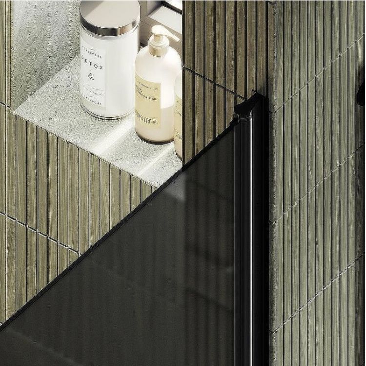 Душевая дверь Maybah Glass MGD-813-6 900x1980 на монопетле Черный стекло графитовое матовое