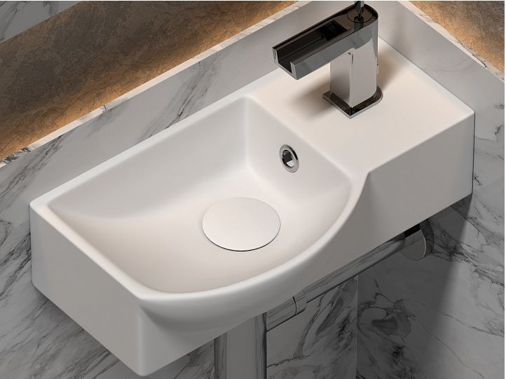 Умывальник CERAMICANOVA Element подвесной прямоугольный с крепежом (чаша слева, отверстие под смеситель справа) CN6039L