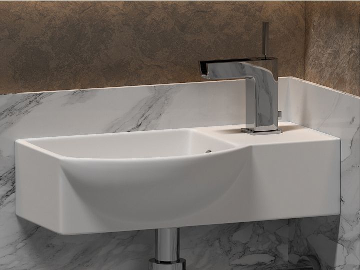 Умывальник CERAMICANOVA Element подвесной прямоугольный с крепежом (чаша слева, отверстие под смеситель справа) CN6039L