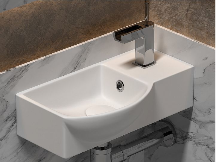 Умывальник CERAMICANOVA Element подвесной прямоугольный с крепежом (чаша слева, отверстие под смеситель справа) CN6039L