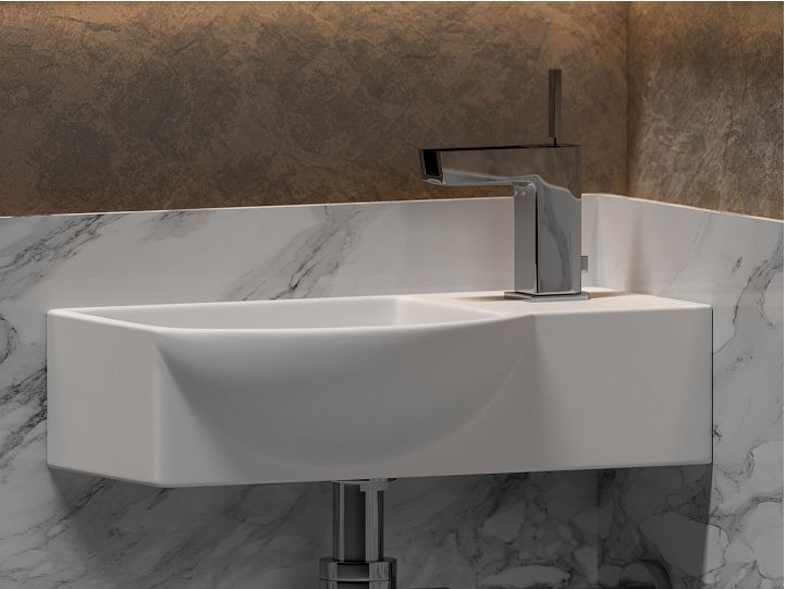 Умывальник CERAMICANOVA Element подвесной прямоугольный с крепежом (чаша слева, отверстие под смеситель справа) CN6039L