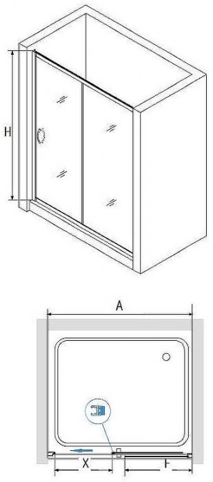 Душевая дверь RGW Passage PA-016B 120 350801612-24 профиль Черный стекло матовое-сатинат