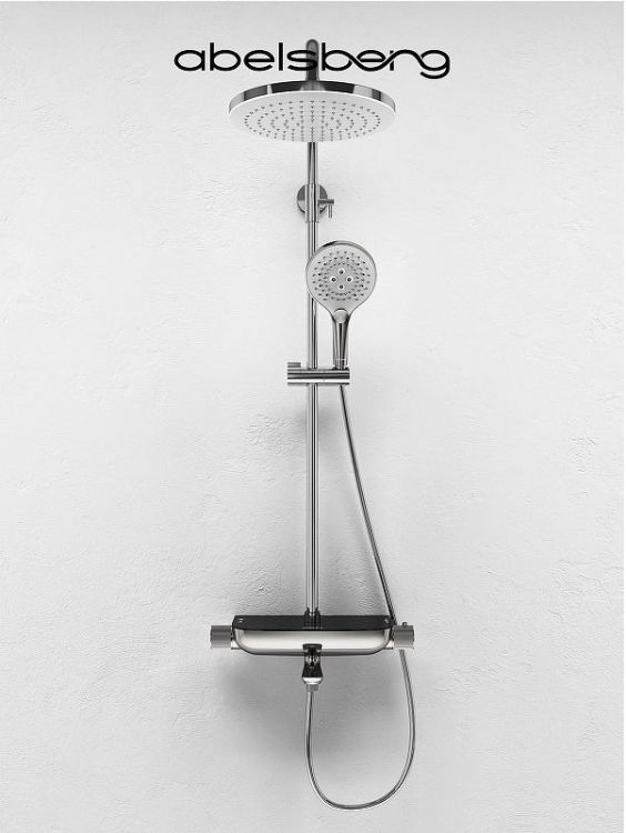 Душевая система Abelsberg Lineara SNS52791CH с термостатом цвет Глянцевый хром