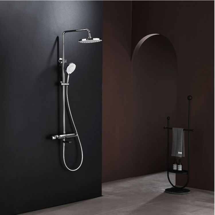 Душевая система Abelsberg Lineara SNS52791CH с термостатом цвет Глянцевый хром