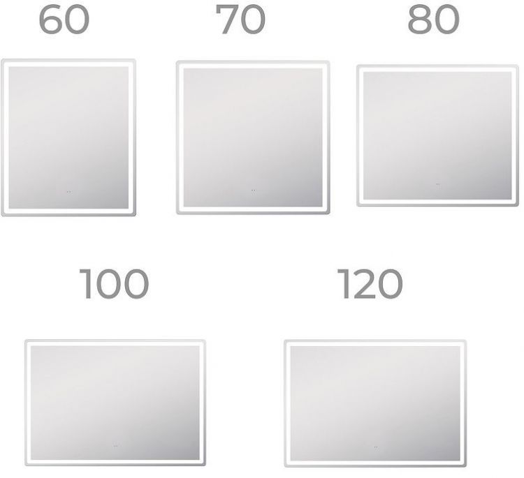 Зеркало Vigo Geometry Comfort 80 062 с подсветкой с бесконтактным выключателем и подогревом