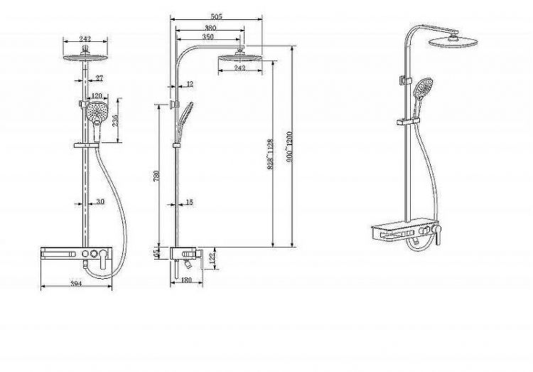 Душевая система Bravat Meissen F6277312CP-A-ENG Хром Душевая система Bravat Meissen F6277312CP-A-ENG Хром