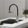 Смеситель для кухни Sancos Dora с гибким изливом, цвет хром/черный, SC4003CH