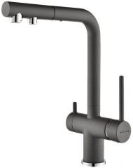 Смеситель для кухни Paulmark Serpentine Se213222-GRM Серый металлик