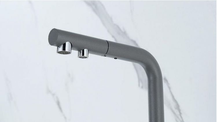 Смеситель для кухни Paulmark Serpentine Se213222-GRM Серый металлик Смеситель для кухни Paulmark Serpentine Se213222-GRM Серый металлик